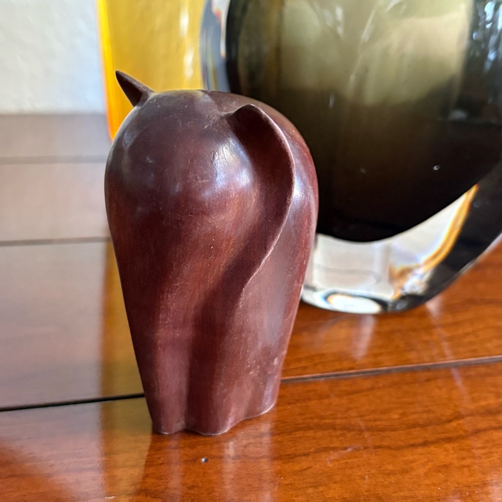 1970s Modernist Mini Elephant Sculpture Wood